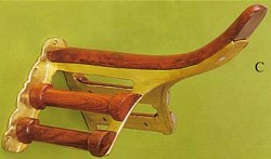 7044 Brass/Wood Saddle Rack